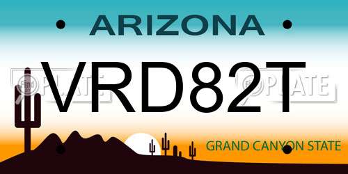VRD82T Arizona License Plate
