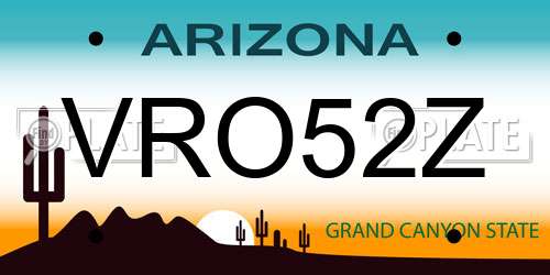 VRO52Z Arizona License Plate