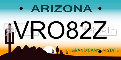 VRO82Z Arizona License Plate