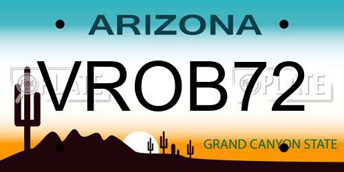 VROB72 Arizona License Plate
