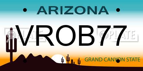 VROB77 Arizona License Plate