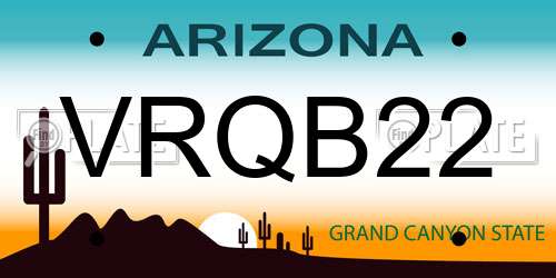 VRQB22 Arizona License Plate