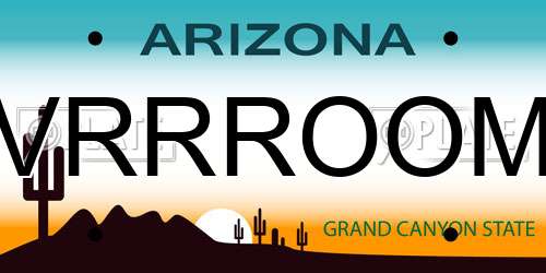 VRRROOM Arizona License Plate
