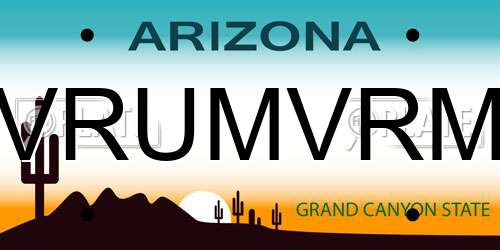 VRUMVRM Arizona License Plate