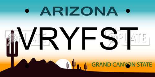 VRYFST Arizona License Plate