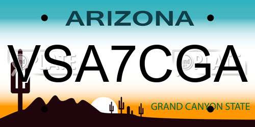 VSA7CGA Arizona License Plate