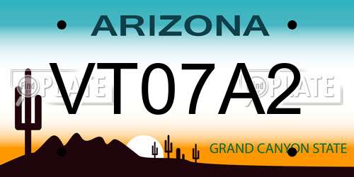 VT07A2 Arizona License Plate