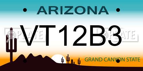 VT12B3 Arizona License Plate