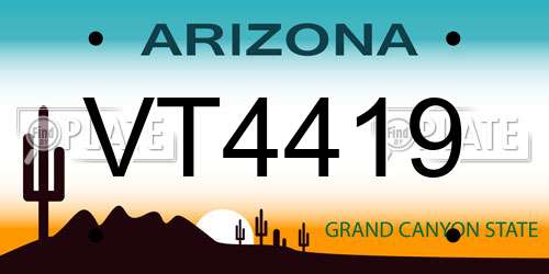 VT4419 Arizona License Plate