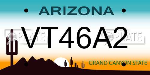 VT46A2 Arizona License Plate