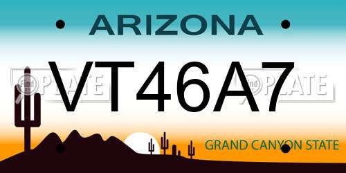 VT46A7 Arizona License Plate