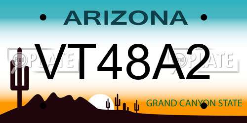 VT48A2 Arizona License Plate