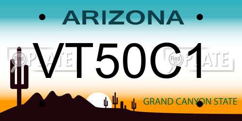 VT50C1 Arizona License Plate
