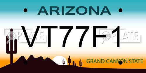 VT77F1 Arizona License Plate