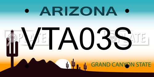 VTA03S Arizona License Plate