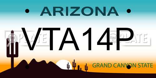 VTA14P Arizona License Plate