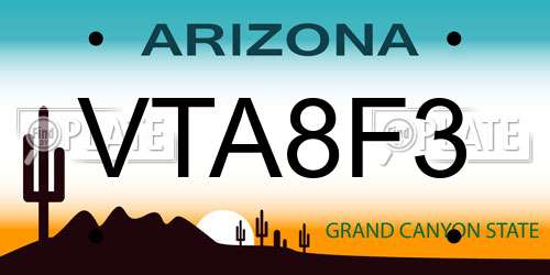 VTA8F3 Arizona License Plate