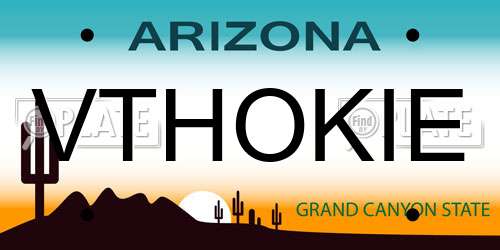 VTHOKIE Arizona License Plate