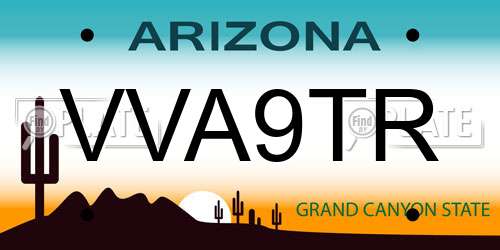 VVA9TR Arizona License Plate