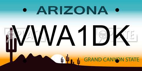 VWA1DK Arizona License Plate