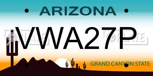 VWA27P Arizona License Plate