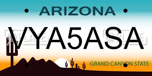 VYA5ASA Arizona License Plate