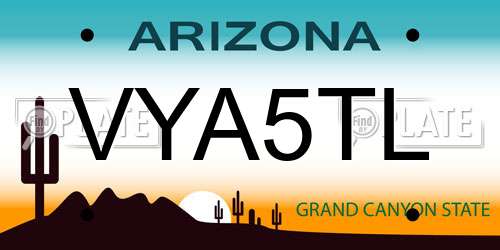 VYA5TL Arizona License Plate