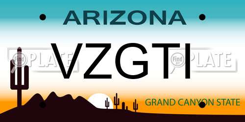 VZGTI Arizona License Plate