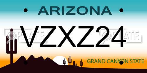 VZXZ24 Arizona License Plate