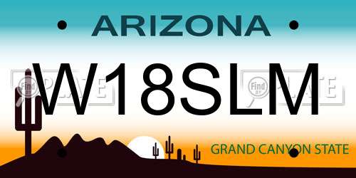 W18SLM Arizona License Plate