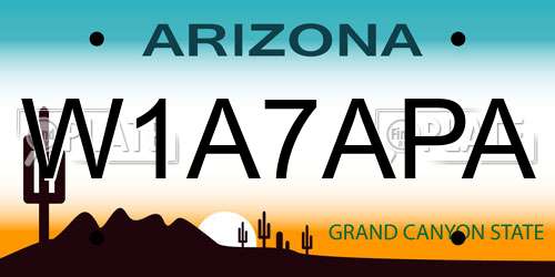 W1A7APA Arizona License Plate