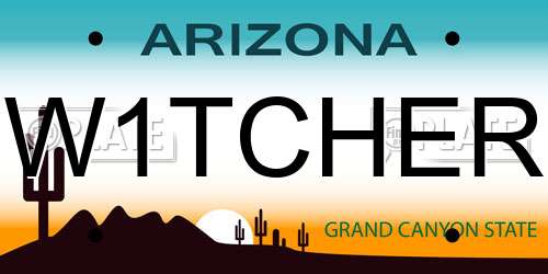 W1TCHER Arizona License Plate