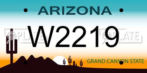 W2219 Arizona License Plate