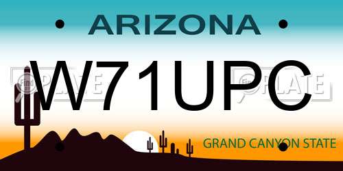 W71UPC Arizona License Plate
