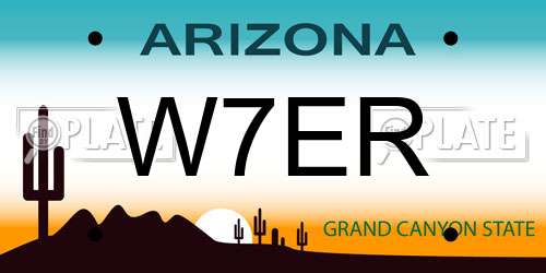 W7ER Arizona License Plate