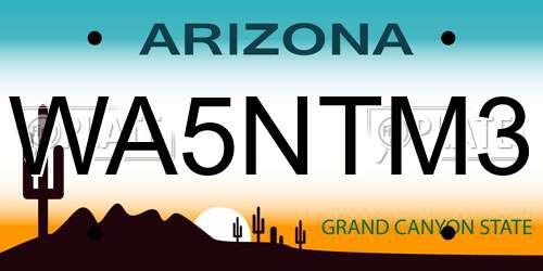 WA5NTM3 Arizona License Plate