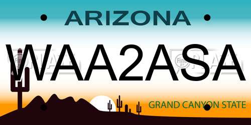WAA2ASA Arizona License Plate