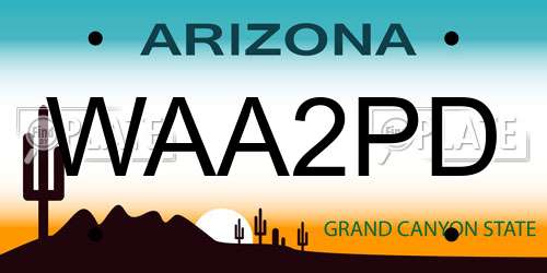 WAA2PD Arizona License Plate