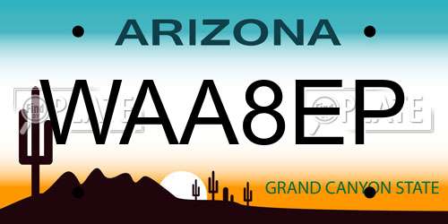 WAA8EP Arizona License Plate
