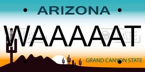 WAAAAAT Arizona License Plate