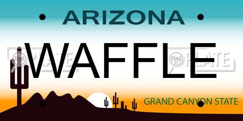 WAFFLE Arizona License Plate