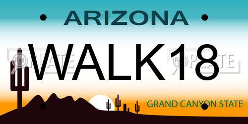 WALK18 Arizona License Plate