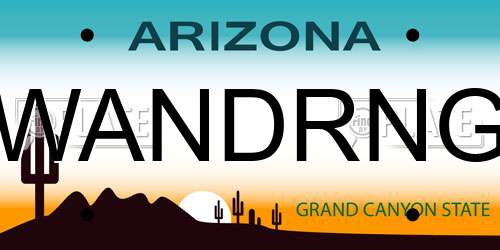 WANDRNG Arizona License Plate