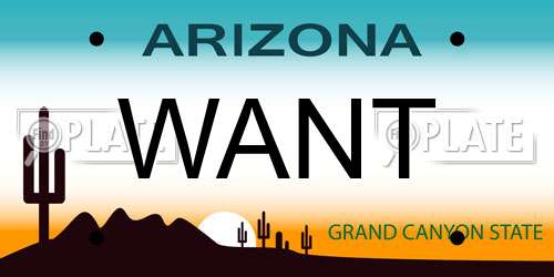 WANT Arizona License Plate