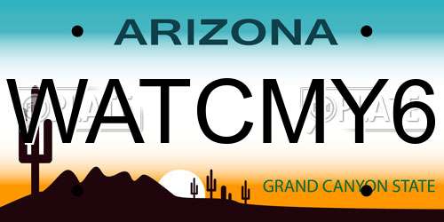 WATCMY6 Arizona License Plate