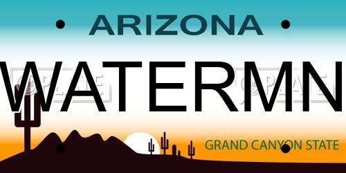 WATERMN Arizona License Plate