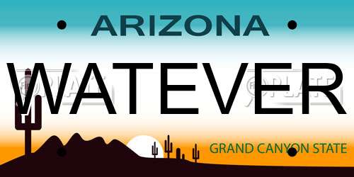 WATEVER Arizona License Plate