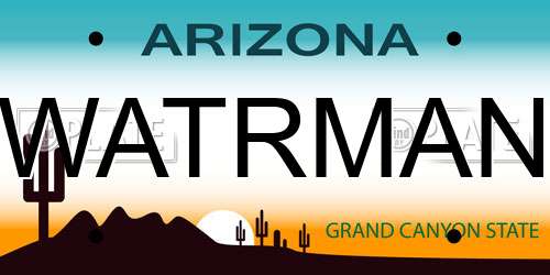 WATRMAN Arizona License Plate