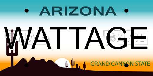 WATTAGE Arizona License Plate