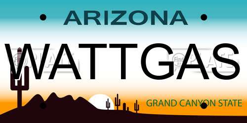 WATTGAS Arizona License Plate
